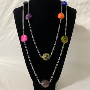 Rock necklace with matching earrings